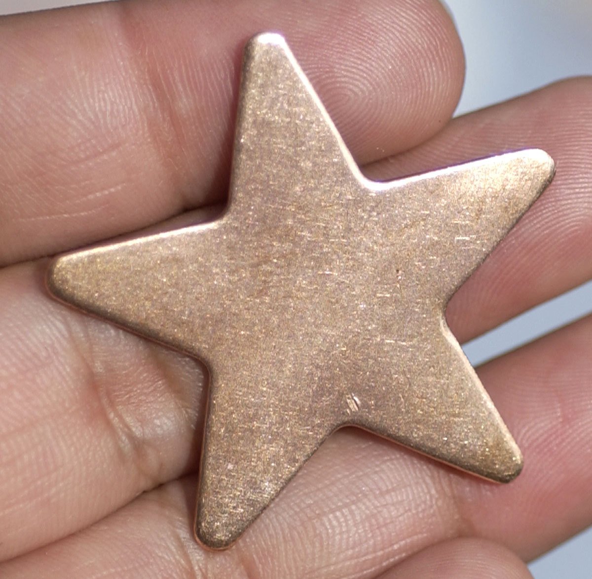 Copper Stars Blanks 20g 36mm Cutout for Enameling Metalworking Polished Blanks - 5 pieces