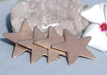 Copper Stars Blanks 20g 36mm Cutout for Enameling Metalworking Polished Blanks - 5 pieces