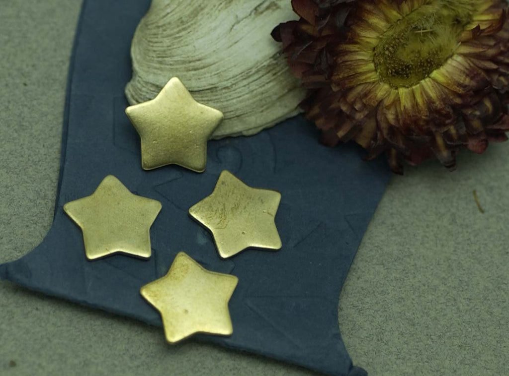 Bronze Chubby Star 14.5mm Blank Cutout Shape for Stamping Texturing Soldering Shape Charms Jewelry Making Blanks