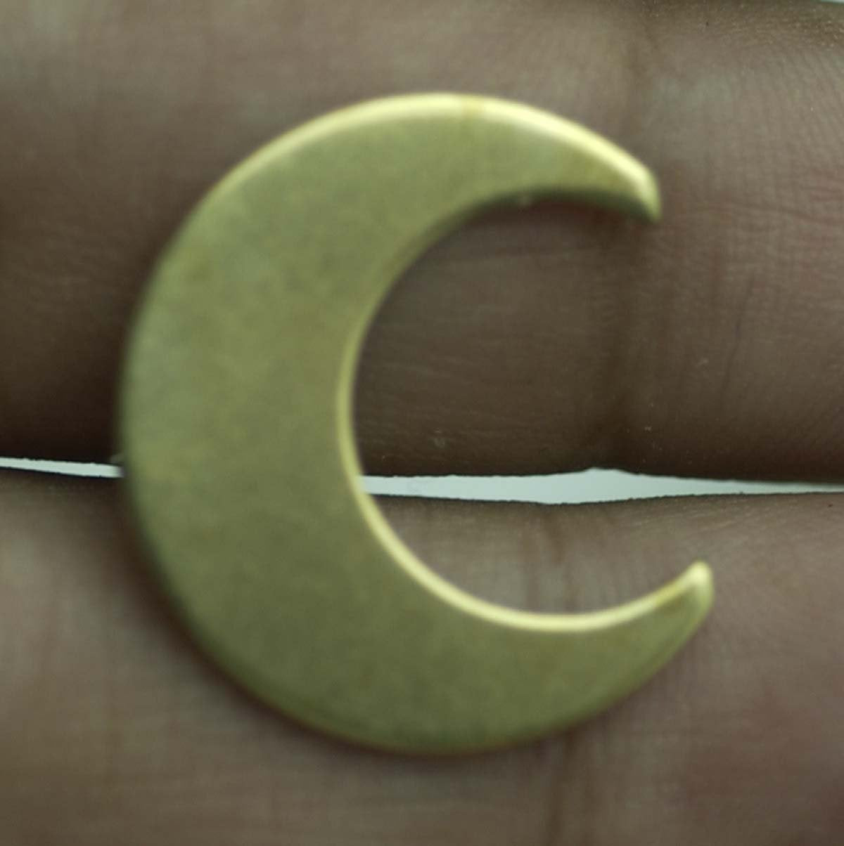 Bronze or Brass Moon Cheshire 20mm x 17.6mm 20g for Blanks for Stamping Texturing Soldering Shape Charms Jewelry Making Blank - 4 pieces
