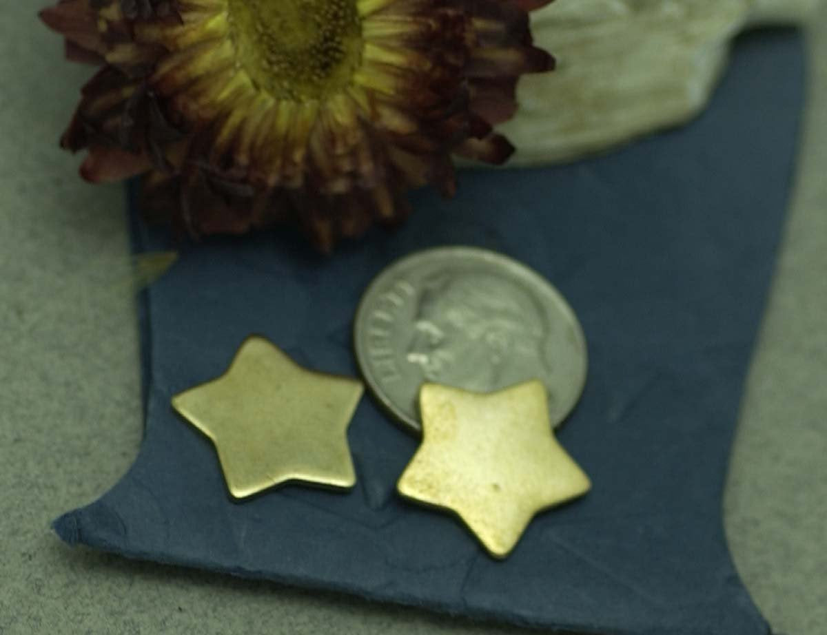 Bronze Chubby Star 14.5mm Blank Cutout Shape for Stamping Texturing Soldering Shape Charms Jewelry Making Blanks