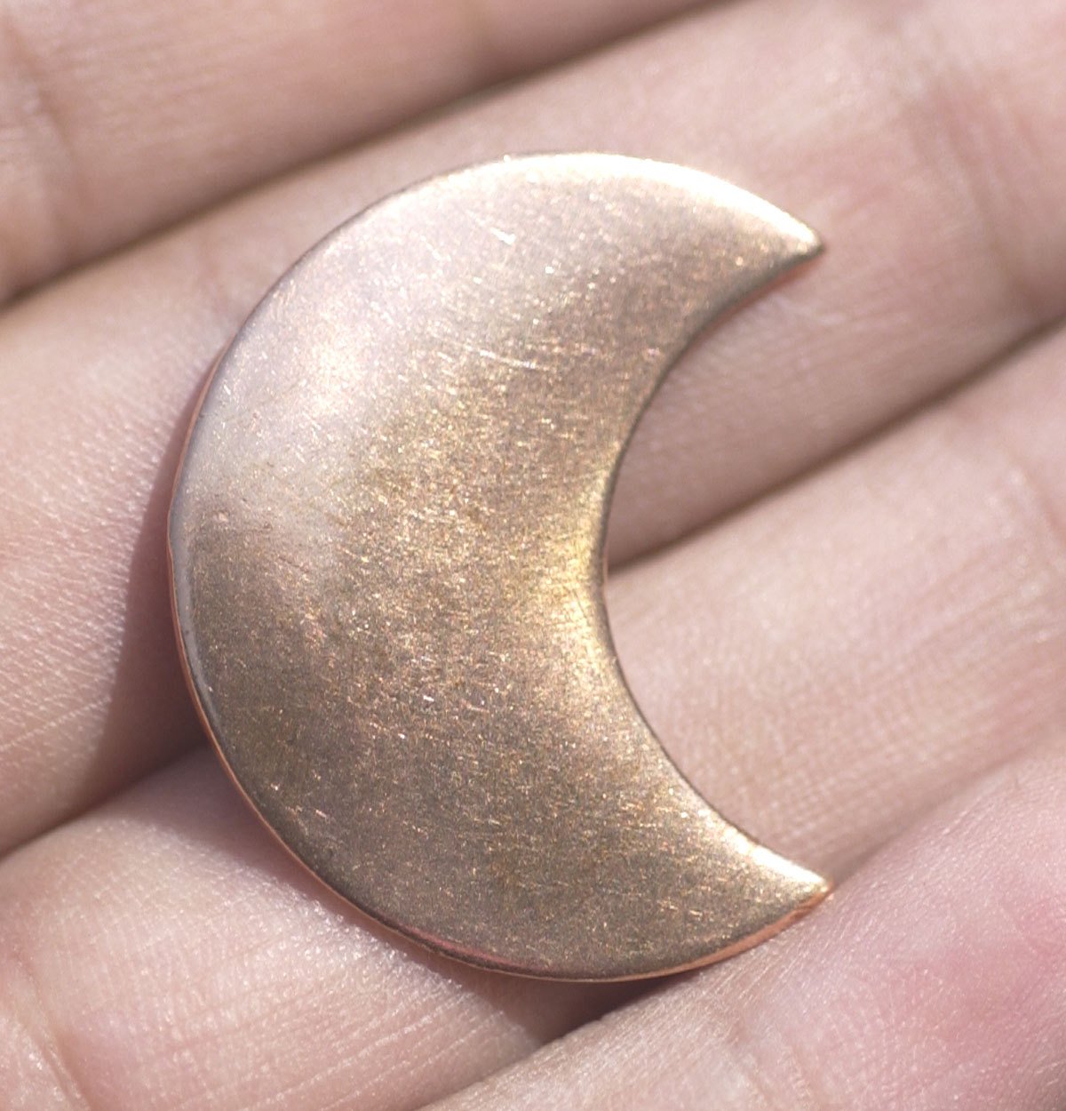 Copper Blank 29.5mm x 23mm 20g Moon Cheshire for Blanks Enameling Stamping Texturing Soldering - 4 pieces