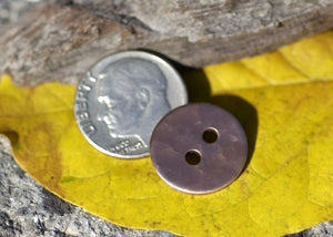 Copper 15mm Buttons Hammered with two Holes Blanks Cutout for Enameling Stamping Texturing - 6 pieces