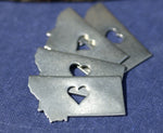 Nickel Silver Montana State with Heart Perfect Cute Blanks Cutout for Metalworking Stamping Texturing Blank