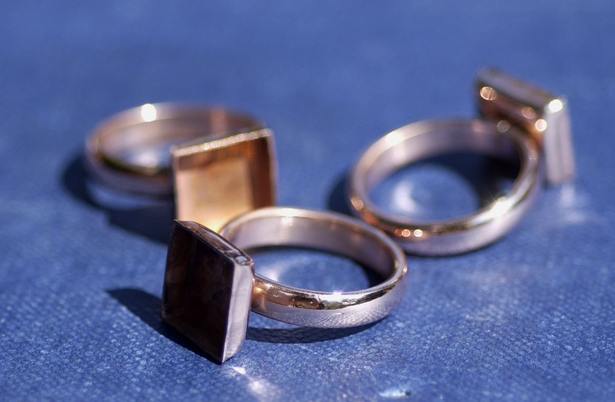 Ring Copper Square Bezel Cup Ring for Resin - Size 6