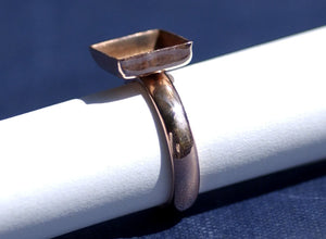 Ring Copper Square Bezel Cup Ring for Resin - Size 6