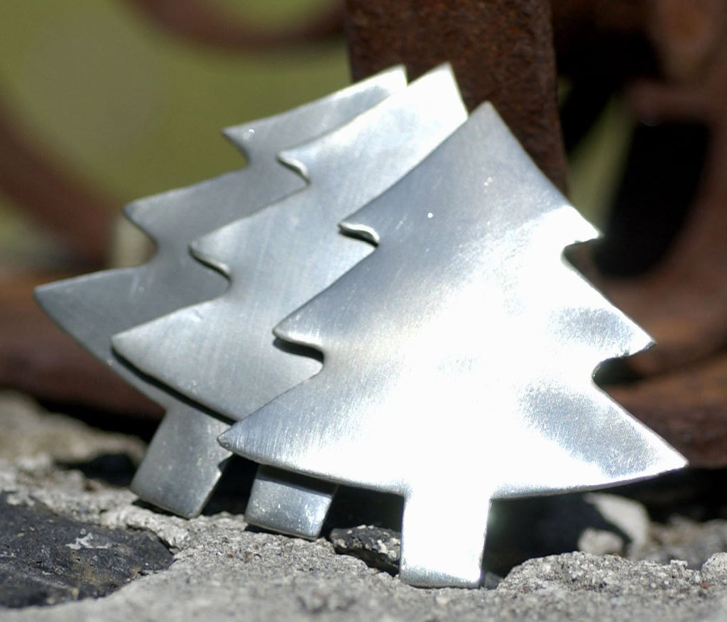 Nickel Silver Blank Large Christmas Tree 62mm x 57mm Metalworking Supply - Jewelry Blank - 2 Pieces
