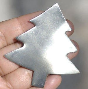 Nickel Silver Blank Large Christmas Tree 62mm x 57mm Metalworking Supply - Jewelry Blank - 2 Pieces