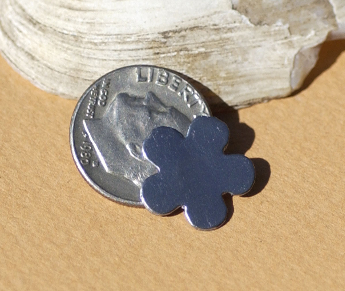 Nickel Silver Flower 14mm Cutout for Metalworking  Stamping Texturing