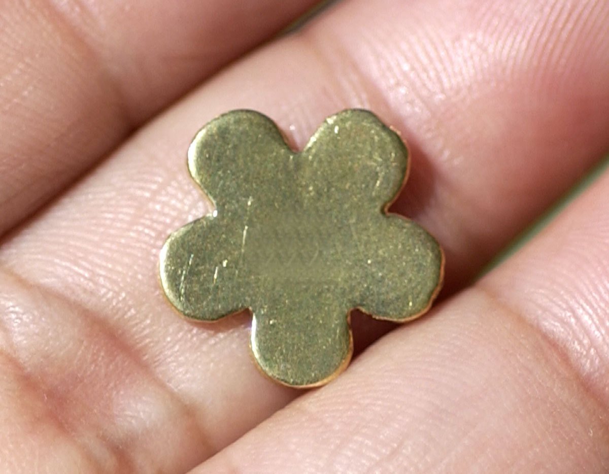 Brass Blank Charm Flower 14mm for Metalworking Stamping Texturing Blanks