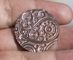 Paisley Copper Disc 25mm 26G Enameling Soldering Stamping Metalworking Blanks - 4 Pieces