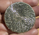 Brass or Bronze 42mm Disc Blanks Radiating Texture, Enameling Soldering Stamping Jewelry Charm - 3 Pieces