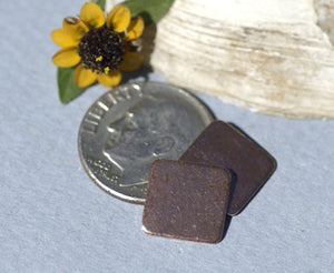 Copper Squares 10mm Rounded Blanks Cutout  for Enameling Stamping Texturing Blanks - 8 pieces