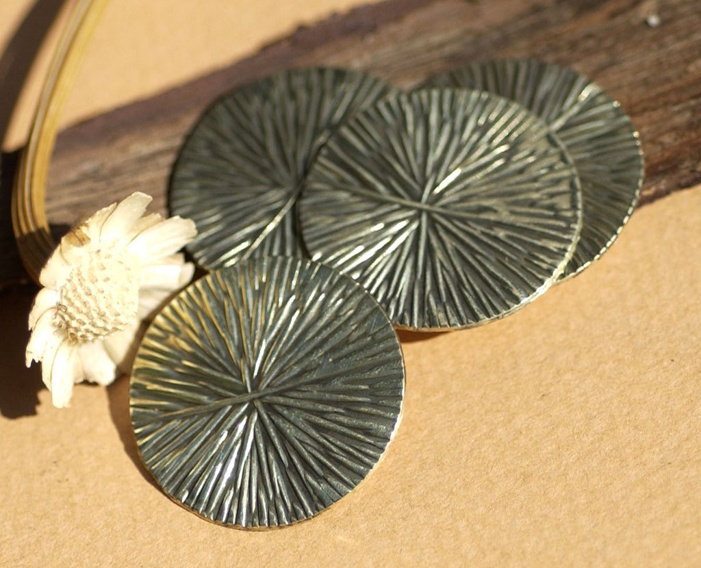 Texture Blank 25mm Brass or Bronze 24G Jewelry Supplies - Enameling Soldering Blank - 4 Pieces