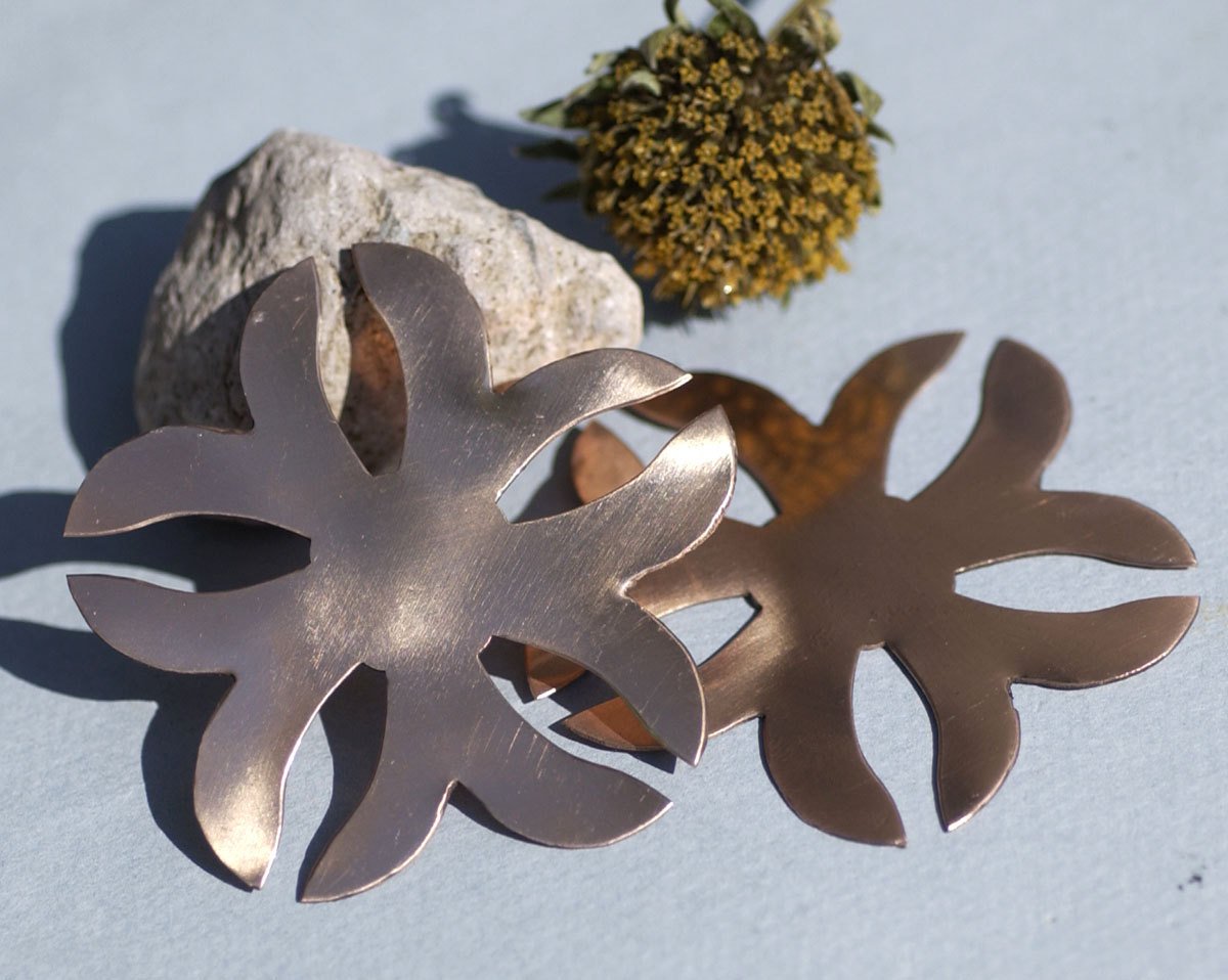 Blank Large Snowflake Flower 62mm Cutout for Enameling Stamping Texturing Blanks 2 Pieces