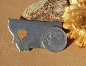 Nickel Silver  Montana with Heart Blanks Metalworking Stamping Texturing 100% Nickel Silver Blank