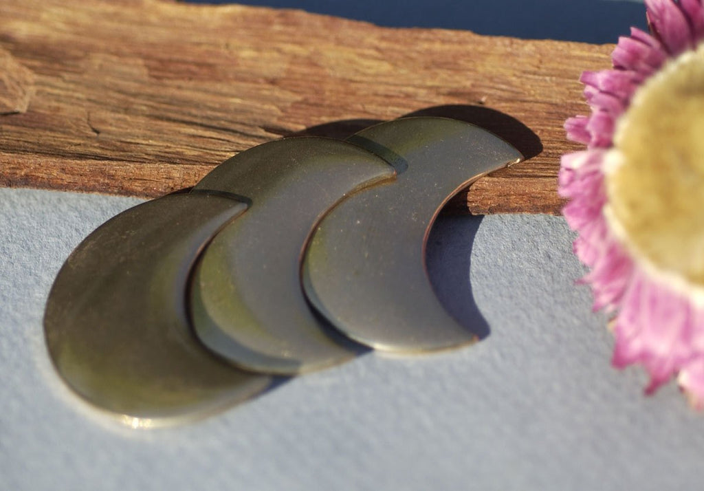 Bronze or Brass Blank 29.5mm x 23mm 20g Moon Cheshire for BlanksMetalworking Stamping Texturing