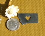 Nickel Silver Montana State Small with Heart Chubby  Blanks Cutout for Metalworking Stamping Texturing Blank