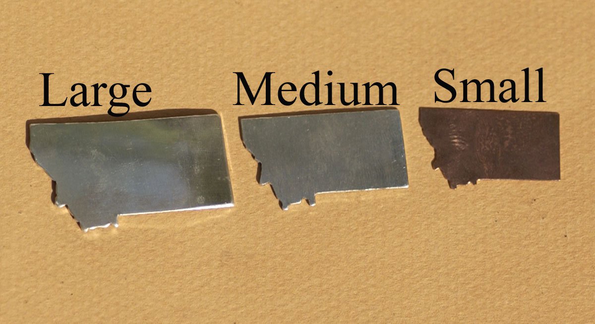 Brass State of Montana Blanks Metalworking Enameling Stamping Texturing Soldering Charms, Jewelry Supplies - 4 Pieces