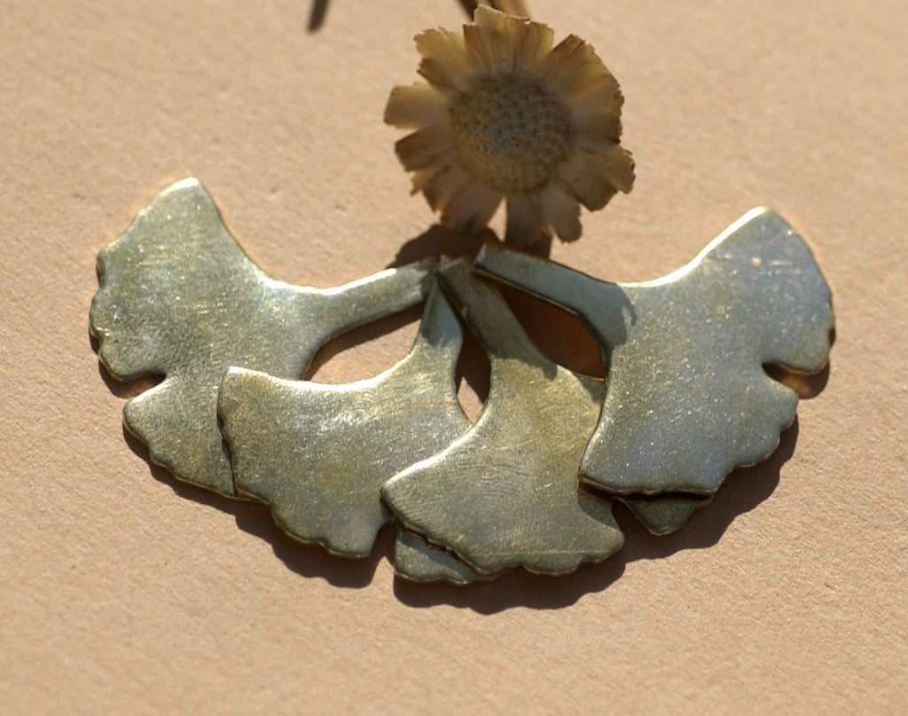 Brass Blank Ginkgo Biloba Leaf - Leaves - Fall Greenery Cutout for Metalworking Shape Charm Blanks