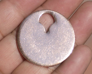 Copper Tag Disc Blank 20G 30mm Cutout, Enameling Stamping Texturing Blanks - 4 Pieces