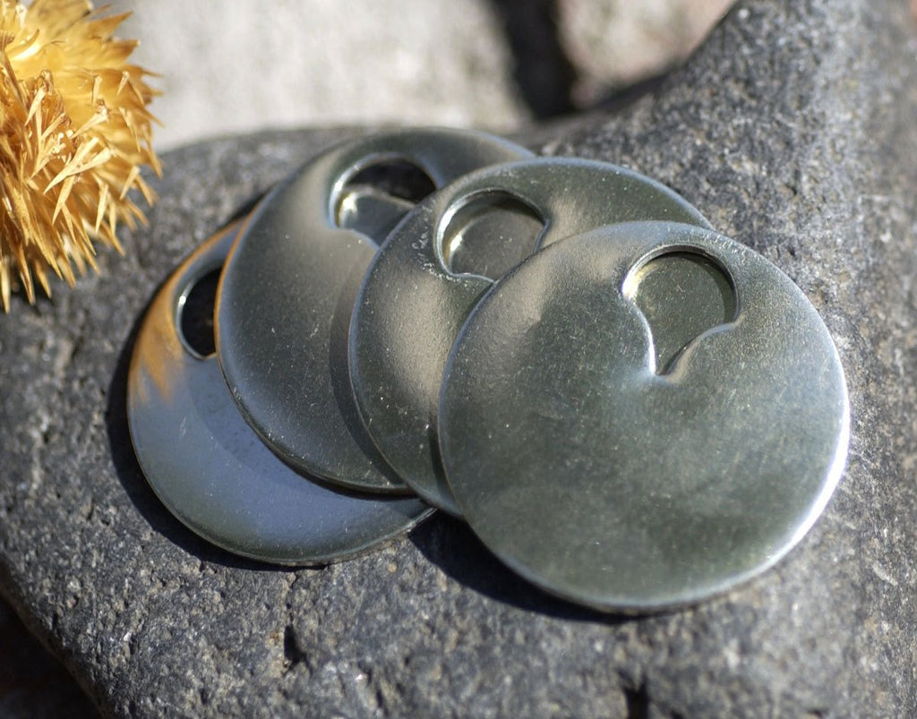 Nickel Silver Style Tag Disc 20G 30mm Enameling Stamping Texturing Blank, Jewelry Supplies - 4 Pieces