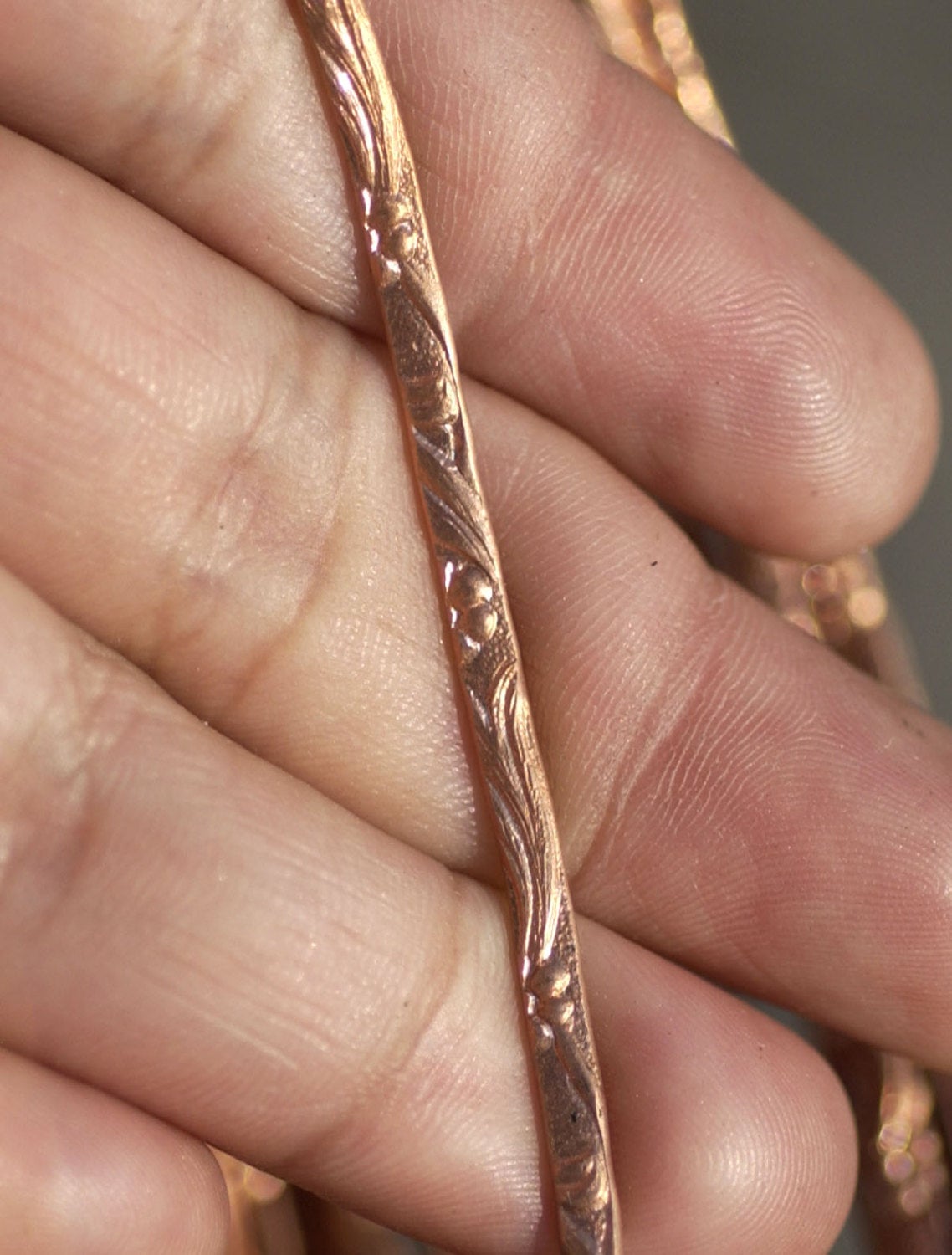 Copper Ring Stock Shank 2.8mm Daisys Textured Metal Cane Wire - Rings Bracelets Pendants Metalwork