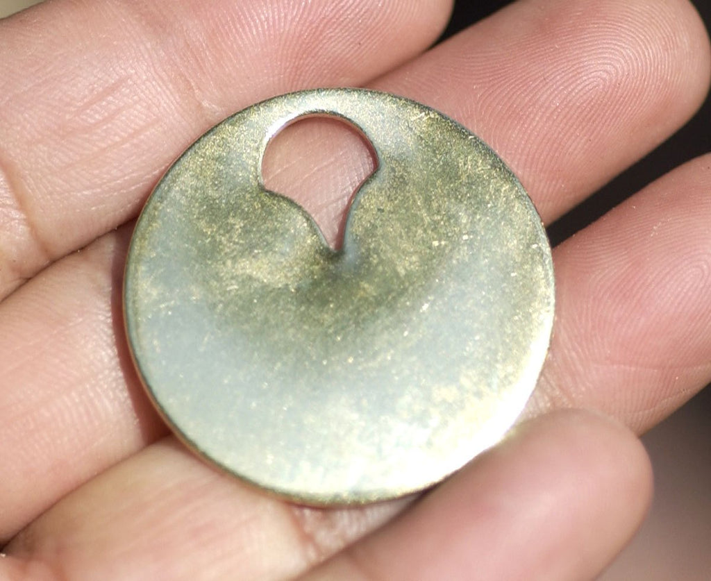 Disc Tag Brass 20G 30mm Metalworking Supplies, Enameling Soldering Stamping Blank - 4 Pieces