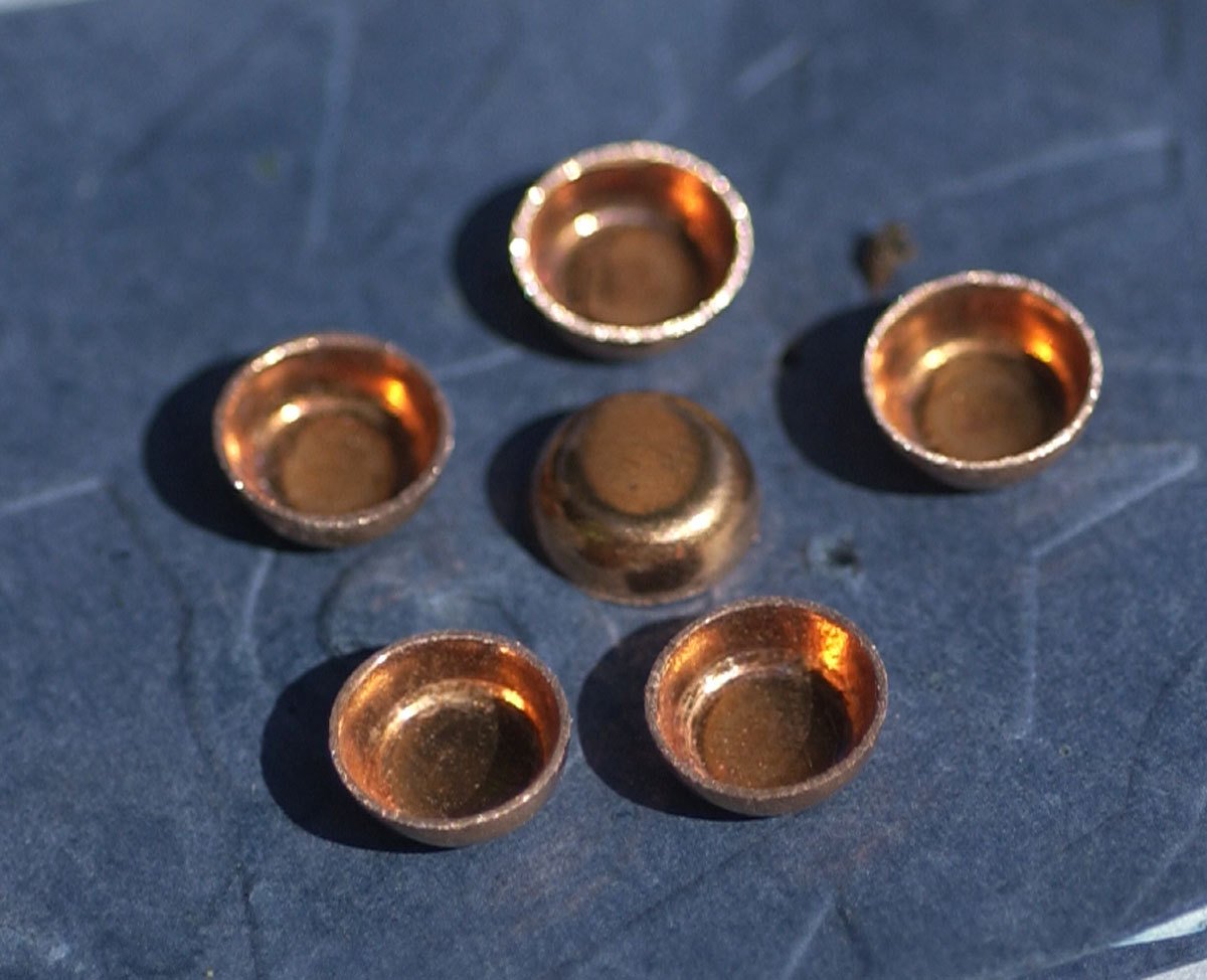 Copper Bezel Cups Blanks 24g 8mm OD 3mm tall for Enameling