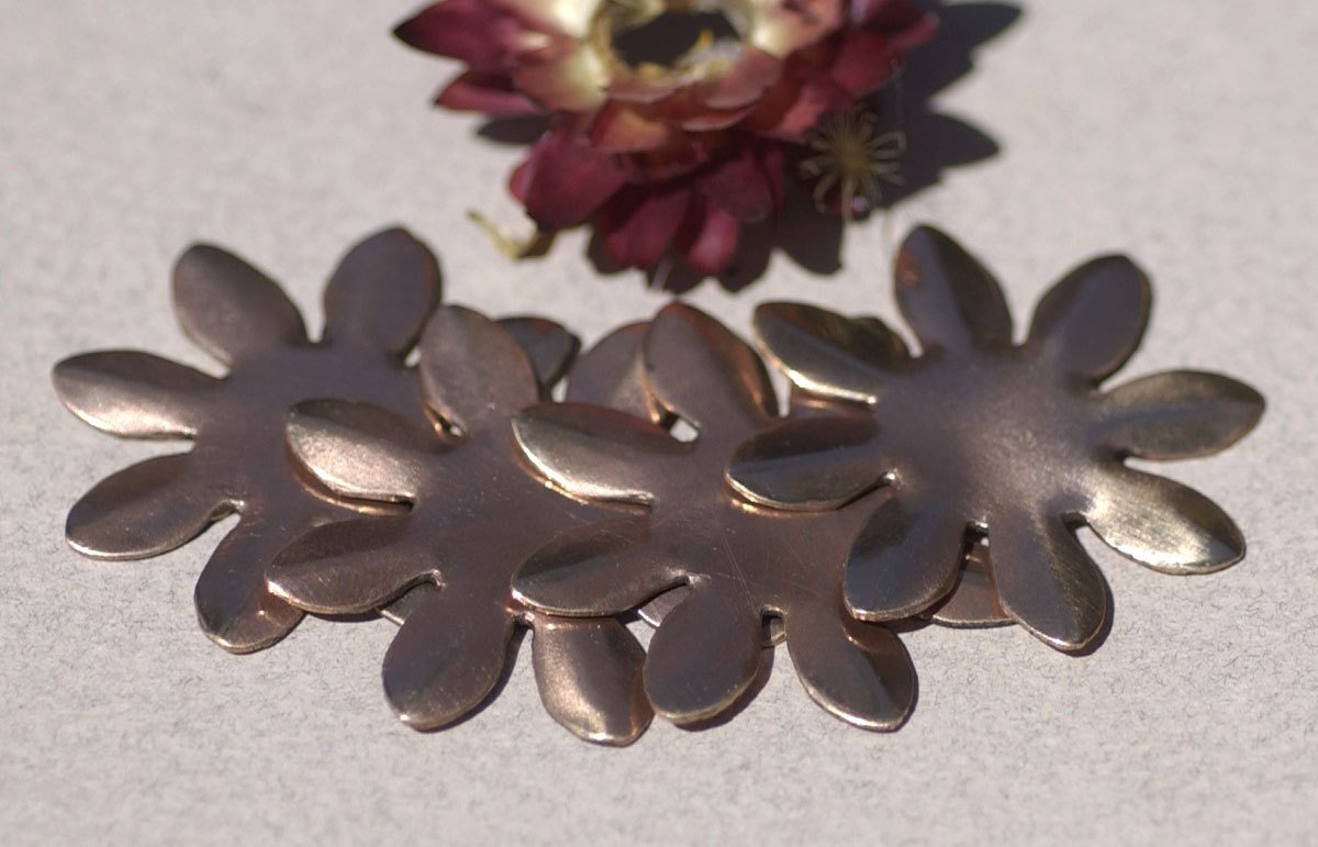 Copper Blank  Sunflower Flower 34mm Cutout for Blanks Enameling Stamping Texturing