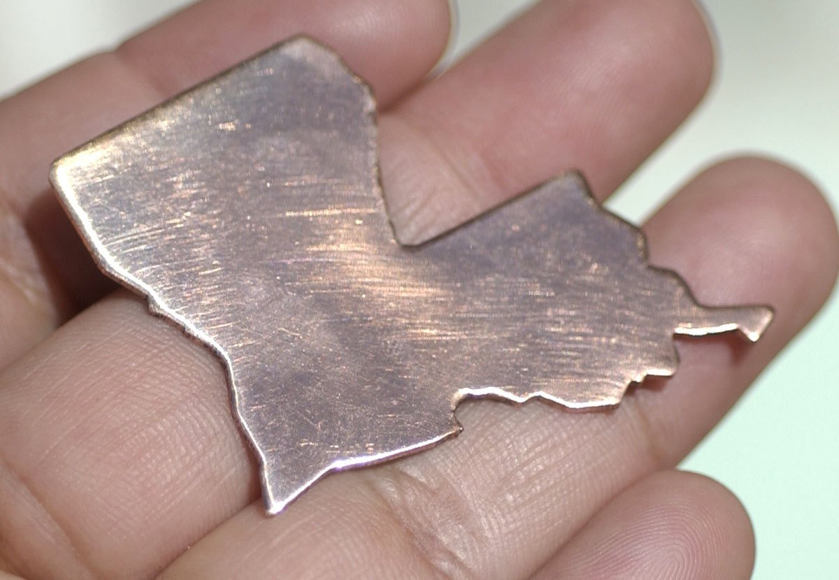 Copper Louisiana State Blanks Cutout for Metalworking Copper 100% for Enameling Metalworking Charm - Jewelry Supplies