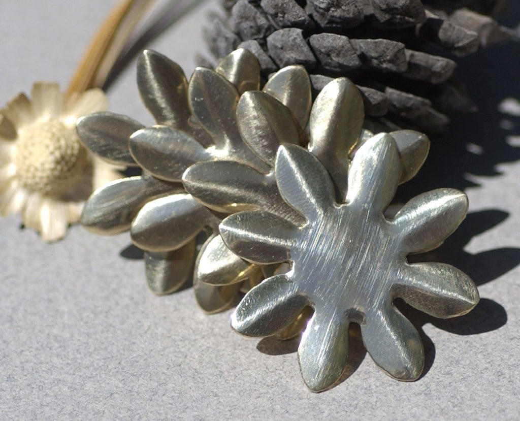 Bronze Blank Sunflower Flower 34mm Cutout for Blanks Metalworking Stamping Texturing