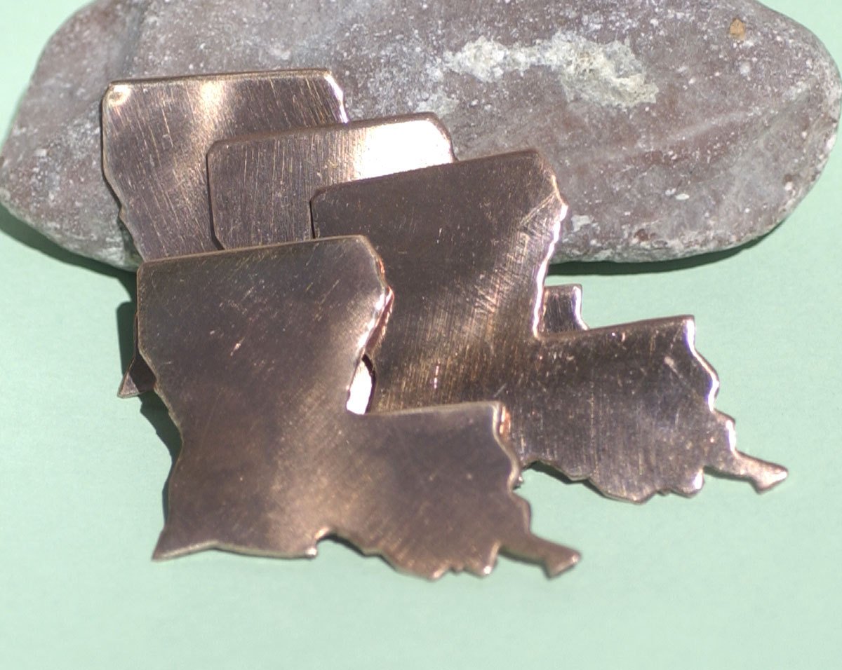 Copper Louisiana State Blanks Cutout for Metalworking Copper 100% for Enameling Metalworking Charm - Jewelry Supplies