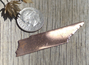 Copper Tennessee State Blanks Cutout for Enameling Metalworking Stamping Texturing 100% Copper - Jewelry Supplies - 4 pieces