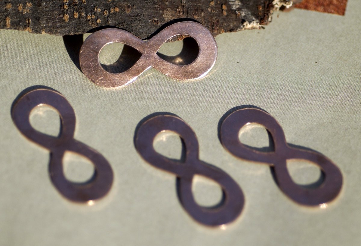 Copper Blank Infinity Symbol 32mm x 13.5mm 22g Cutout for Enameling Stamping Texturing