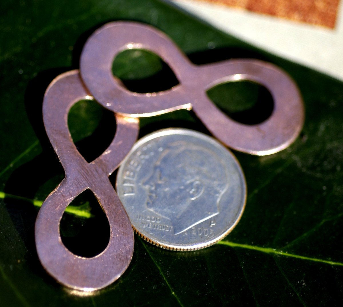 Copper Blank Infinity Symbol 32mm x 13.5mm 22g Cutout for Enameling Stamping Texturing