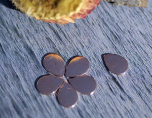 Copper Teardrop Blank Tiny Shape Blank  for Enameling Metalworking Polished Blanks