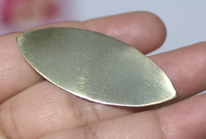 Brass or Bronze Chubby Eye Pointed Oval Blank 49mm x 20mm 20G Shape Cutout for Blanks Stamping Texturing - 4 pieces