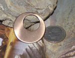 Copper 25mm Blanks Hoops 20G for Earrings or Pendant Offset Circle for Enameling Stamping Texturing, Jewelry Supplies - 4 Pieces