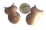 Cute owl shapes for making jewelry, copper, brass, bronze, nickel silver 24g 22g 20g