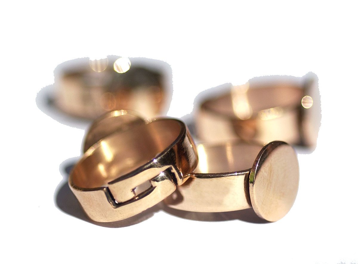 Adjustable Ring with glue Pad 12mm Handmade Ring Blank DIY Ring