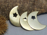 Brass Moon with Star 20g Blanks Cutout for Metalworking Stamping Texturing 3/4 inch (IZQ)  4 pieces