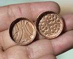 Textured Copper Bezel Cups 26g 21mm Round Blanks Cutout for Enameling Blanks