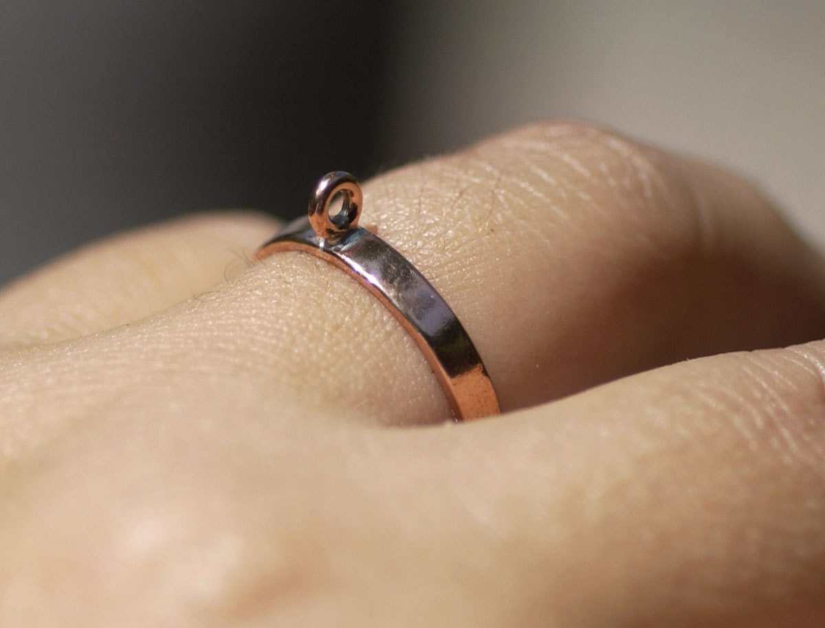 Copper Handmade Ring with 1 Loop 100% Copper Handmade - Size 7 Handmade Ring Blanks, DIY Ring