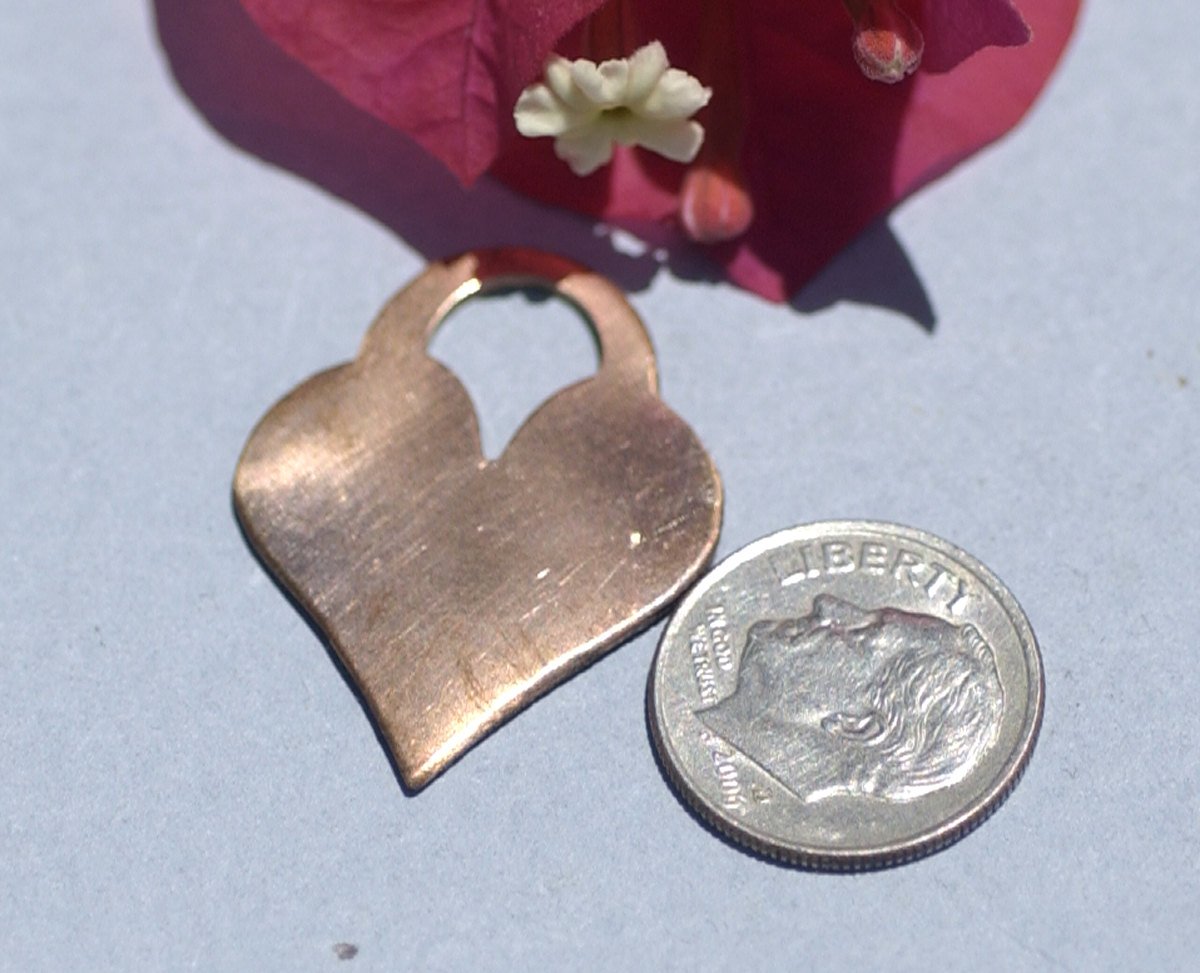 Perfect Heart Padlock 28mm x 22mm Metal Blanks Shape Form for Metalworking Soldering Blank