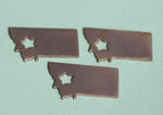 Copper or Brass or Bronze Montana State Medium with Star Cubby Cute Blanks Cutout for Metalworking Stamping Texturing Blank