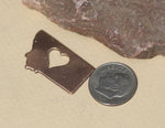 Nickel Silver Montana State Small with Heart Perfect  Blanks Cutout for Metalworking Stamping Texturing Blank