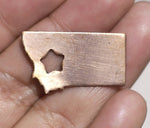 Nickel Silver Montana State Small with Star Chubby  Blanks Cutout for Metalworking Stamping Texturing Blank