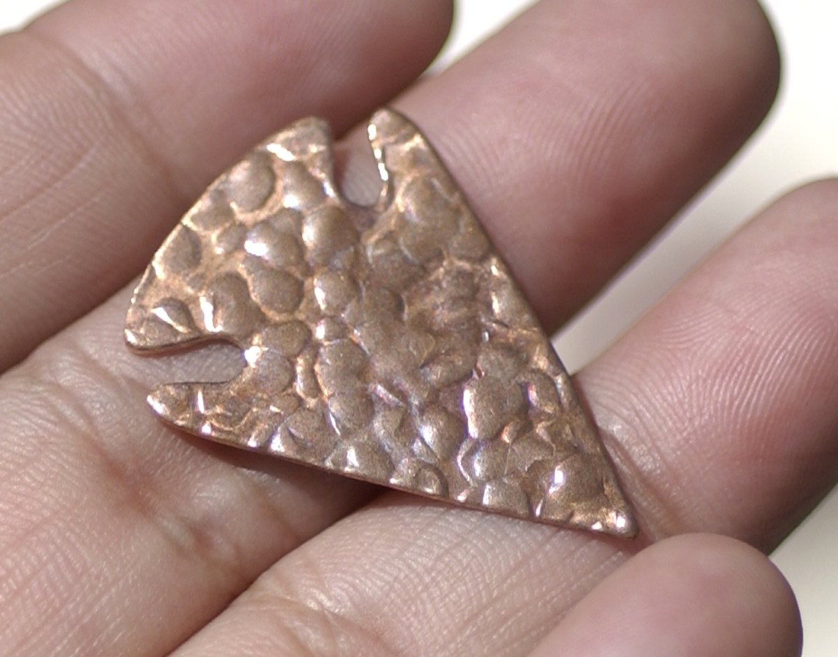 Copper Arrow Head Antique Hammered Texture Blank 30mm x 21mm 26g Cutout Shape for Metalworking Blank Variety of Metals