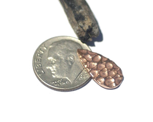 Copper or Brass or Bronze or Nickel Silver Hammered Teardrop Blank Cutout with hole for Enameling Stamping Texturing Blanks - 6 pieces